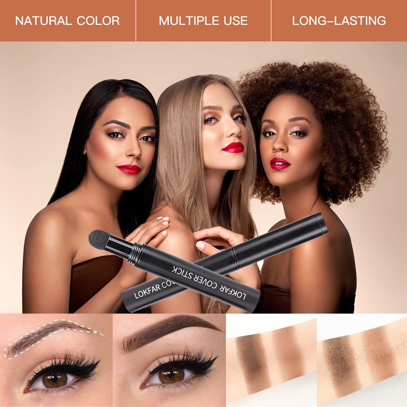 LOKFAR Eyebrow Stamp Stencil Kit, Waterproof Eye Brow Stamp Shaping Kit, Eye Brow Definer & Filling Powder - with 10 Eyebrow Stencils, 2 Brushes for Women (Black) - Image 3
